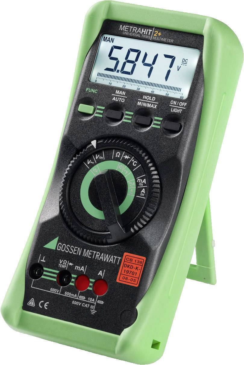 Gossen Metrawatt METRAHIT 2+ Multimetro portatile Calibrato (DAkkS) digitale CAT III 600 V Display (Counts): 6000