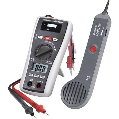 Digitálny multimeter a tester napätia pre elektrické merania. Displeje a ovládacie prvky sú viditeľné.