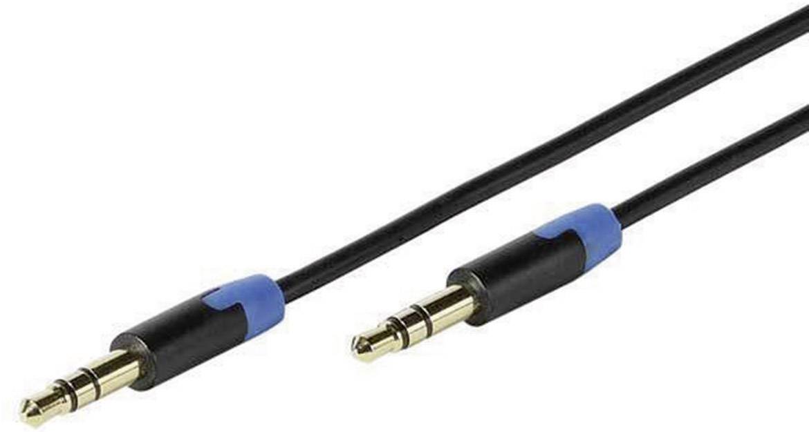 Vivanco 41903 Jack Audio Tilslutningskabel [1x Jackstik 3,5 mm - 1x Jackstik 3,5 mm] 0.60 m Sort forgyldte stik