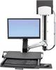 Ergotron StyleView® Sit-Stand Combo držiak na stenu pre monitor 25,4 cm (10") - 61 cm (24") výškovo nastaviteľný, odkladacie miesto na klávesnici, sklápajúci, nakláňací, otočný, skladací