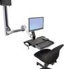 Ergotron StyleView Sit-Stand Combo držiak na stenu pre monitor 25,4 cm (10") - 61 cm (24") výškovo nastaviteľný, odkladacie miesto na klávesnici, sklápajúci, nakláňací, otočný, skladací