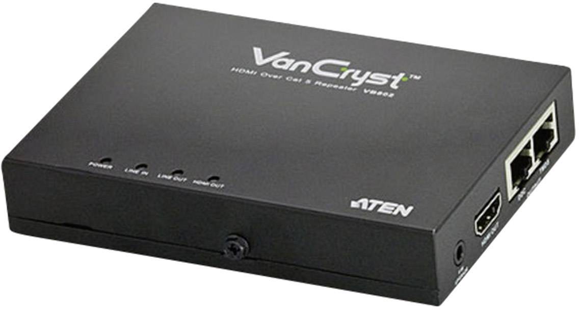 Prijímač HDMI cez Cat 5 VE800R so sieťovými a HDMI pripojeniami, používaný na bezstratový prenos HD videa na veľké vzdialenosti.