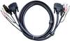 ATEN KVM prepojovací kábel [2x jack zástrčka 3,5 mm, DVI zástrčka 18+1-pólová, USB 2.0 zástrčka A - 2x jack zástrčka 3,5 mm, DVI zástrčka 18+1-pólová, USB 2.0 zástrčka A] 5.00 m čierna
