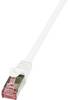 LogiLink CQ2041S RJ45 sieťové káble, prepojovacie káble CAT 6 S/FTP 1.50 m biela samozhášavý, s ochranou 1 ks