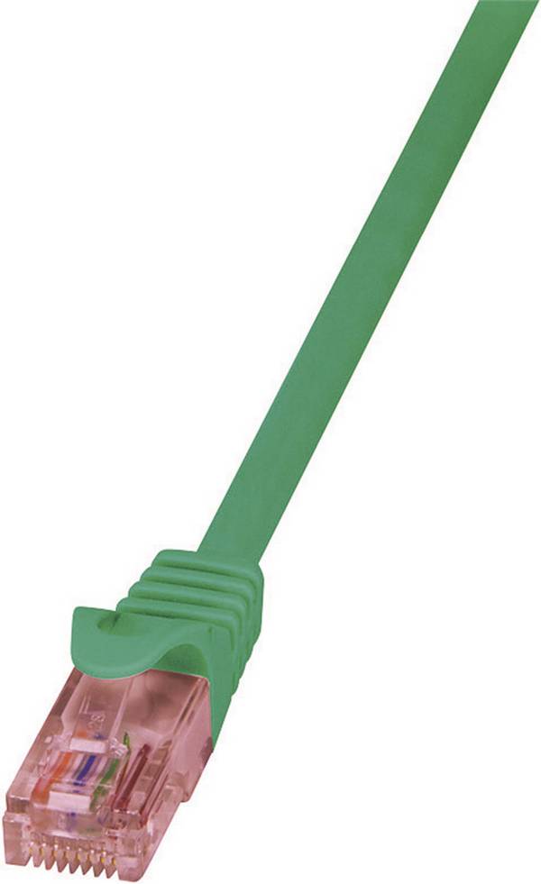 LogiLink CQ2055U RJ45 sieťové káble, prepojovacie káble CAT 6 U/UTP 2.00 m zelená samozhášavý, s ochranou 1 ks
