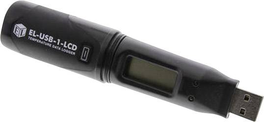 Teplotný dátový záznamník EL-USB-1-LCD, vo forme USB kľúča, s LCD displejom na monitorovanie teploty.
