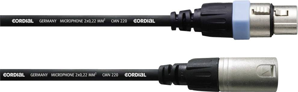 XLR Cavo di collegamento Cordial CCM 1 FM [1x Presa XLR - 1x Spina XLR] 1.00 m Nero