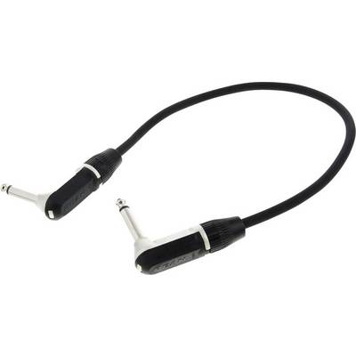 Čierny patch kábel s dvoma pravouhlými 3,5 mm jackami. Často sa používa na prepojenie hudobných nástrojov alebo audio zariadení.