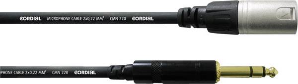 Mikrofónny kábel Cordial 3 m REAN XLR M / jack 6,3 mm 3 m čierna XLR (M) / jack 6,3 mm