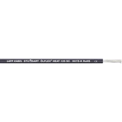 Čierne vedenie s nápisom 'Lapp Kabel Stuttgart Oelflex Heat XFS SC 1x12 0.6/1kV PÁR'.