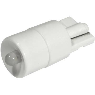 Biela LED lampa s valcovým púzdrom a priehľadnou svietiacou hlavou, vhodná pre technické aplikácie alebo osvetľovacie účely.