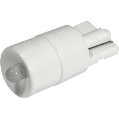 Biela LED žiarovka v pätica T10, často používaná v automobiloch pre vnútorné osvetlenie alebo габаритні svetlá.