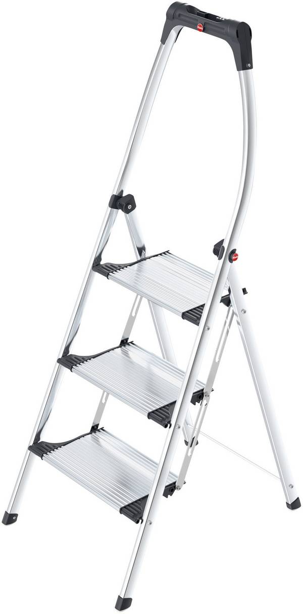 Hailo K100 TopLine 4303-301 hliník sklopné schodíky skladacie Max.prac. výška: 2.50 m strieborná, čierna 7.3 kg