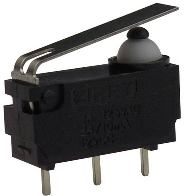 Zippy DW-N3S-01P0D-Z mikrospínač DW-N3S-01P0D-Z 12 V/DC 3 A 1x zap/(zap) bez aretácie 1 ks