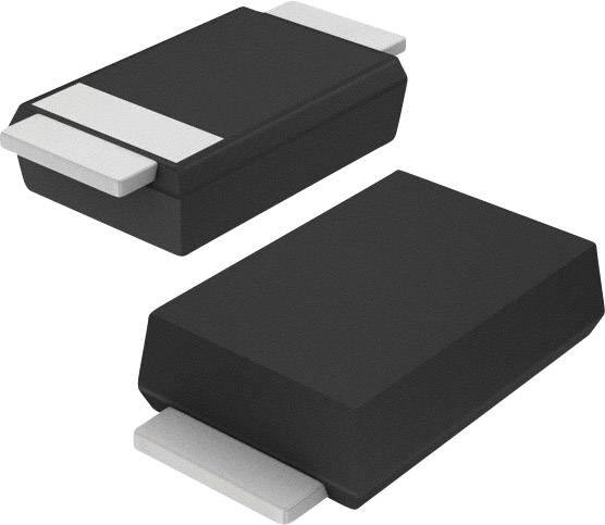Dva čierne elektronické komponenty, obdĺžnikového tvaru so striebornými kontaktmi.