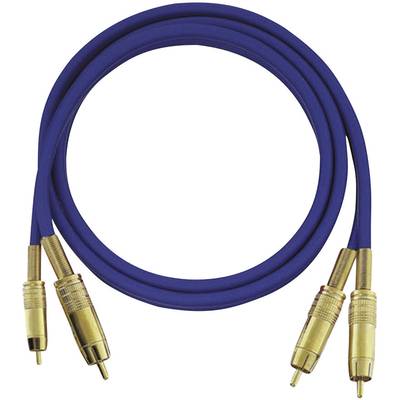 cinch audio prepojovací kábel [2x cinch zástrčka - 2x cinch zástrčka] 0.50 m modrá pozlátené kontakty Oehlbach NF 1 Mast