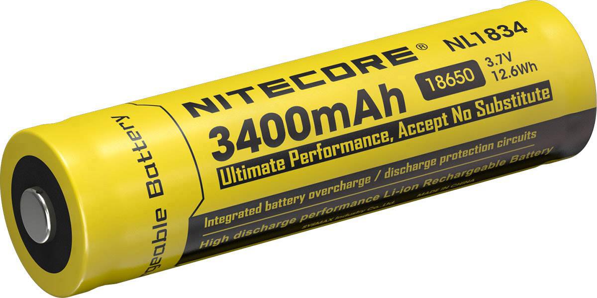 NiteCore NL1834 Batteria ricaricabile speciale 18650 Li-Ion 3.7 V 3400 mAh