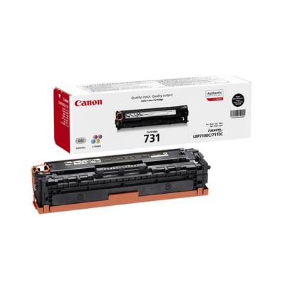 Tonerová kazeta 'Canon 731' pre farebné laserové tlačiarne, balenie a kazeta zobrazené. Vhodná pre modely LBP7100 a LBP7110.