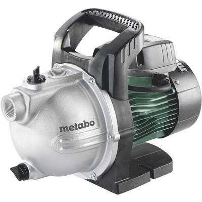 Vodná pumpa so zeleným krytom a striebornou pumpovou hlavou. Na prednej strane je viditeľná značka 'metabo'.