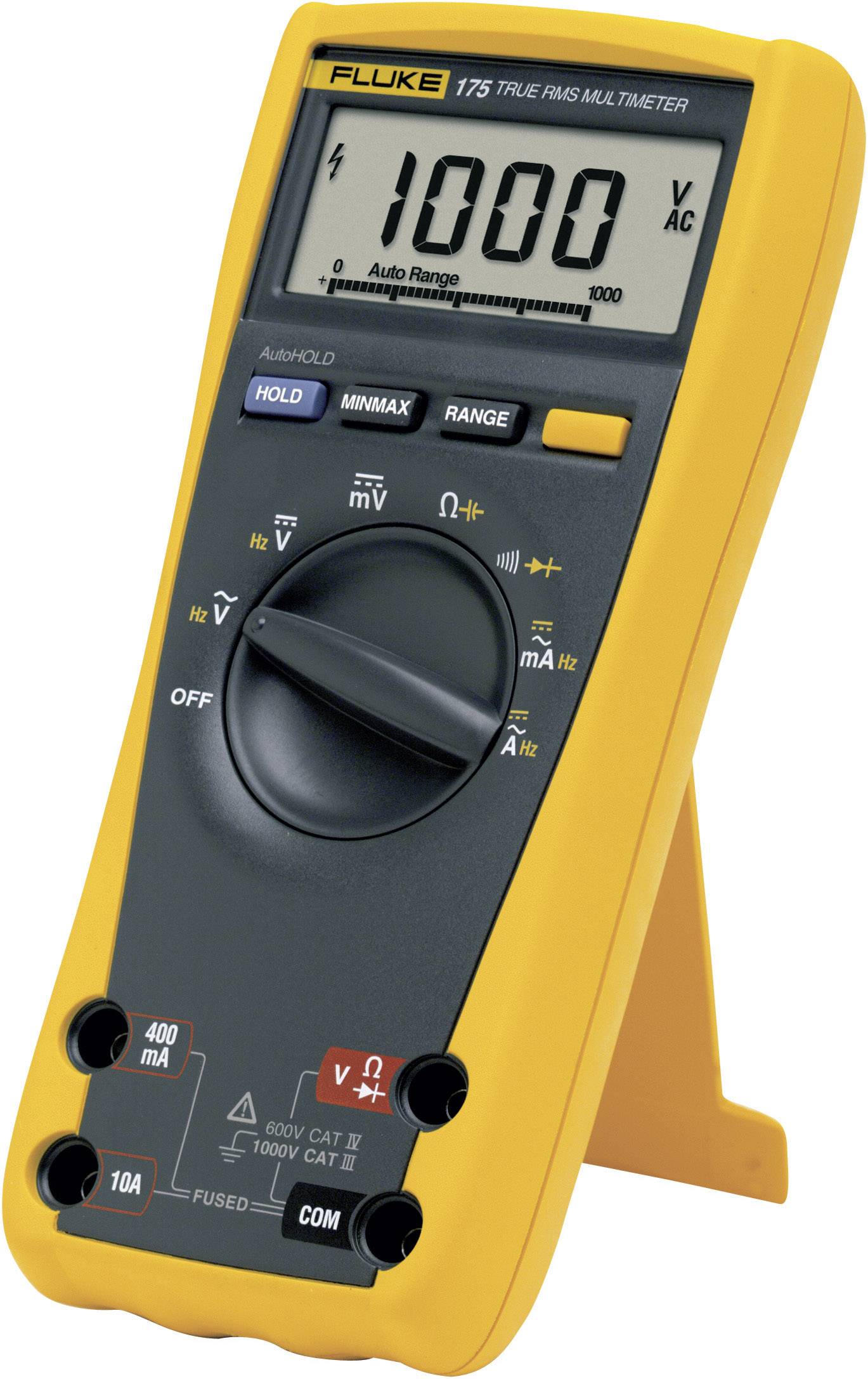 Fluke 175 Multimetro portatile Calibrato (ISO) digitale CAT III 1000 V, CAT IV 600 V Display (Counts): 6000