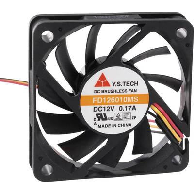 Čierny štvorcový ventilátor s viacerými lopatkami rotora a štítkom v strede, ktorý zobrazuje technické detaily.