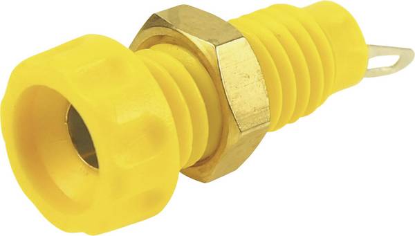 Cliff CL1454A zdierka pre banánik zásuvka, vstavateľná vertikálna Ø pin: 4 mm žltá 1 ks