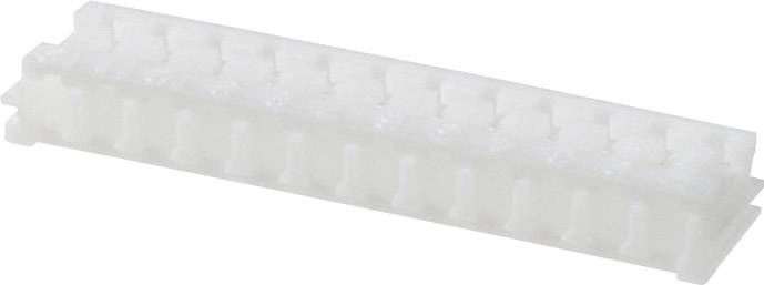 Biela, podlhovastá, rebrovaná plastová komponenta; pravdepodobne konektor alebo modul krytu.