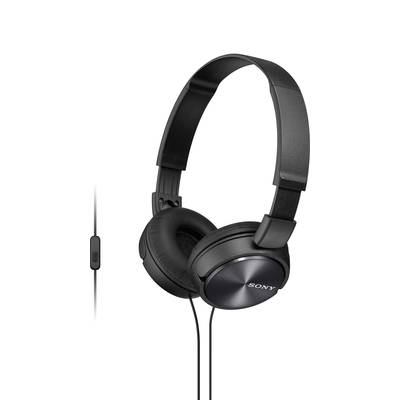 Sony MDR-ZX310AP  slúchadlá On Ear káblové  čierna  Headset, zložiteľná