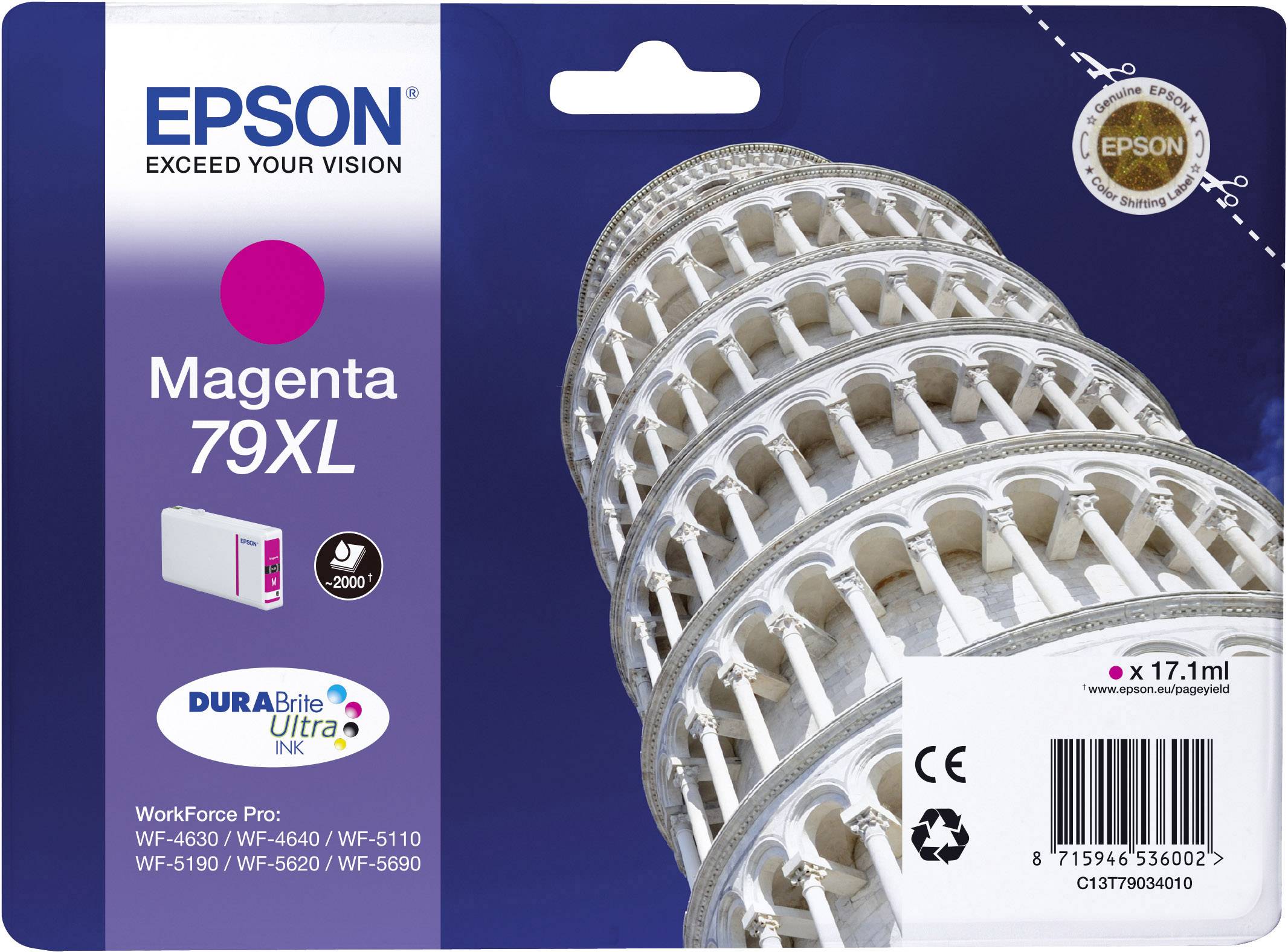 Epson Cartuccia T7903, 79XL Originale Magenta C13T79034010