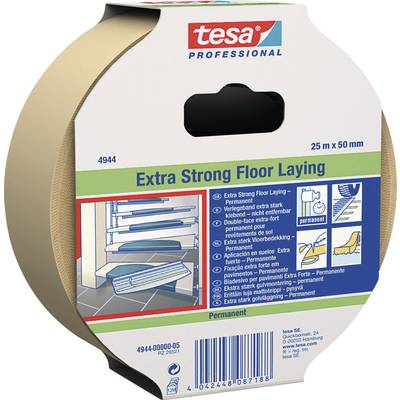 Lepiaca páska tesa 'Extra Strong Floor Laying', 25 m x 50 mm, v balení, vhodná pre silné kladenie podláh, trvalo priľnavá.