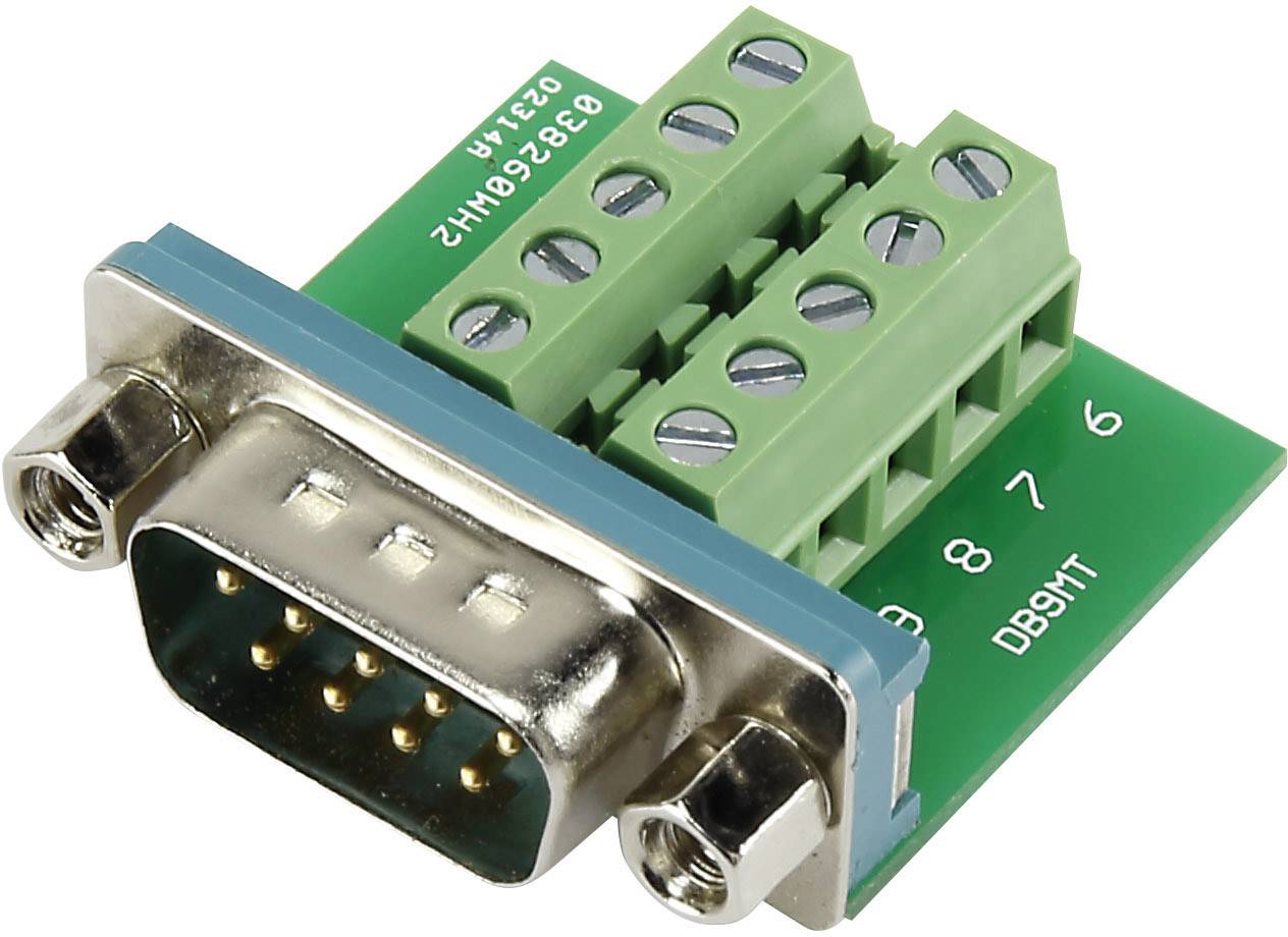 TRU COMPONENTS DSUB09M-10TB-2 1229332 D-SUB-stik 90 ° Poltal: 9 Skruer 1 stk