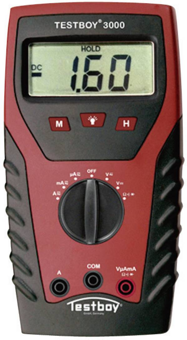 Testboy TB-3000 digitálne/y ručný multimeter, Kalibrované podľa (DAkkS), CAT IV 600 V, Displej (counts): 2000