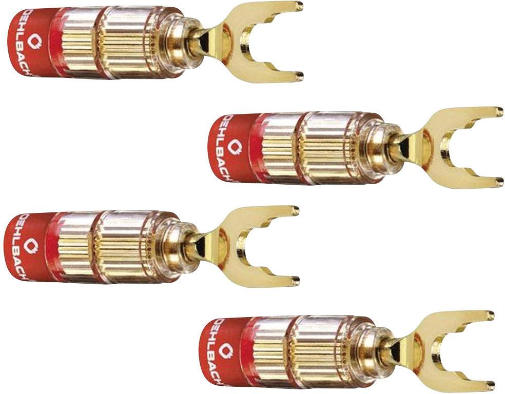 Oehlbach 3023 Connettore per altoparlanti Spina dritta Oro 4 pz.
