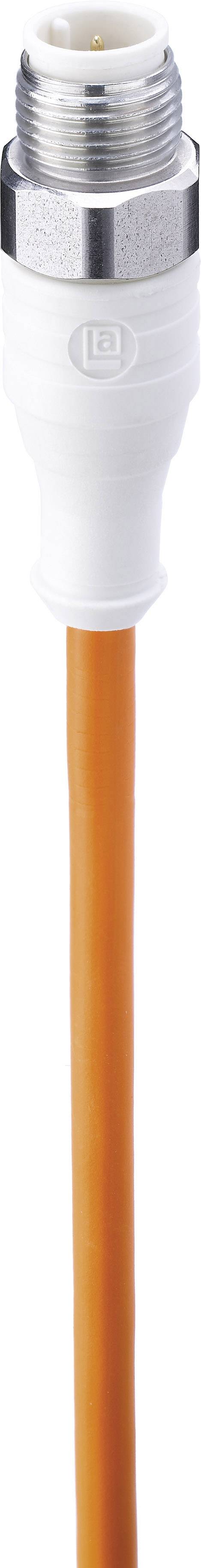 Biely zástrčkový konektor s oranžovým káblom pre priemyselné použitie.