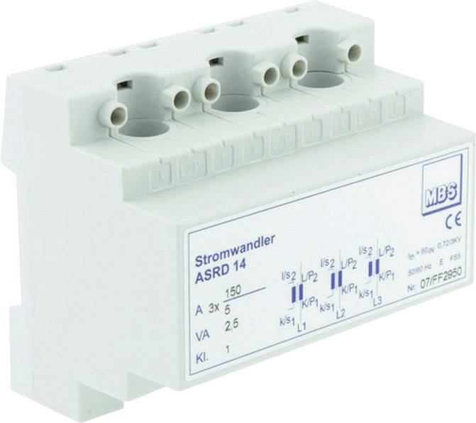 MBS ASRD 14 3X100/5A 2,5VA Kl.1 Primárny prúd 100 A, 100 A, 100 A Sekundárny prúd 5 A montáž na DIM lištu 1 ks-0