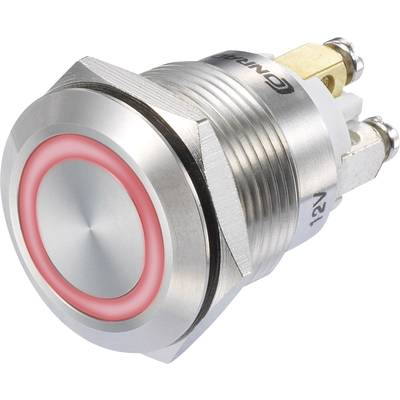 TRU COMPONENTS GQ19F-10E/R/12V/S, 1273002 tlačidlový spínač, 19 mm, 48 V/DC, 3 A, 1 ks