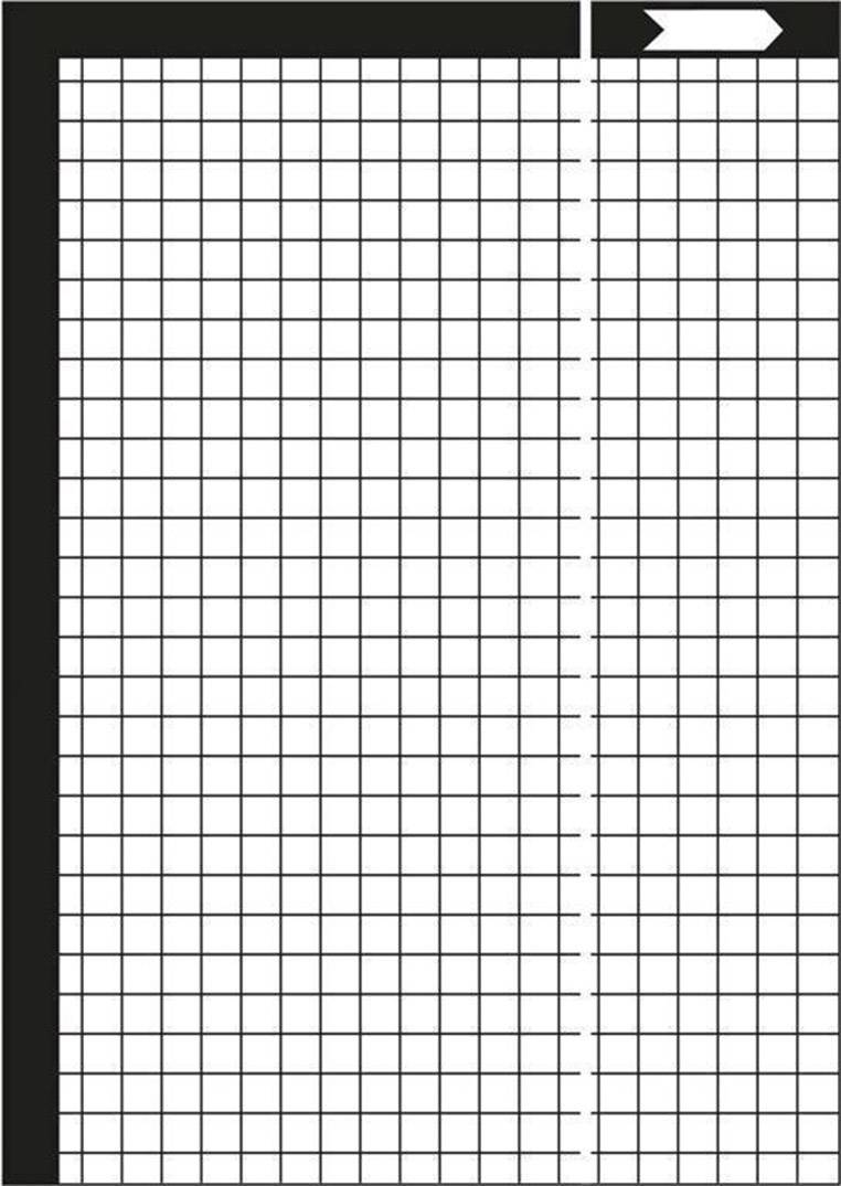 Rastrový diagram so šípkou smerujúcou hore a doprava, používaný pre štruktúrne alebo architektonické návrhy. Obdĺžnikové rastrové línie pre presné kreslenie.