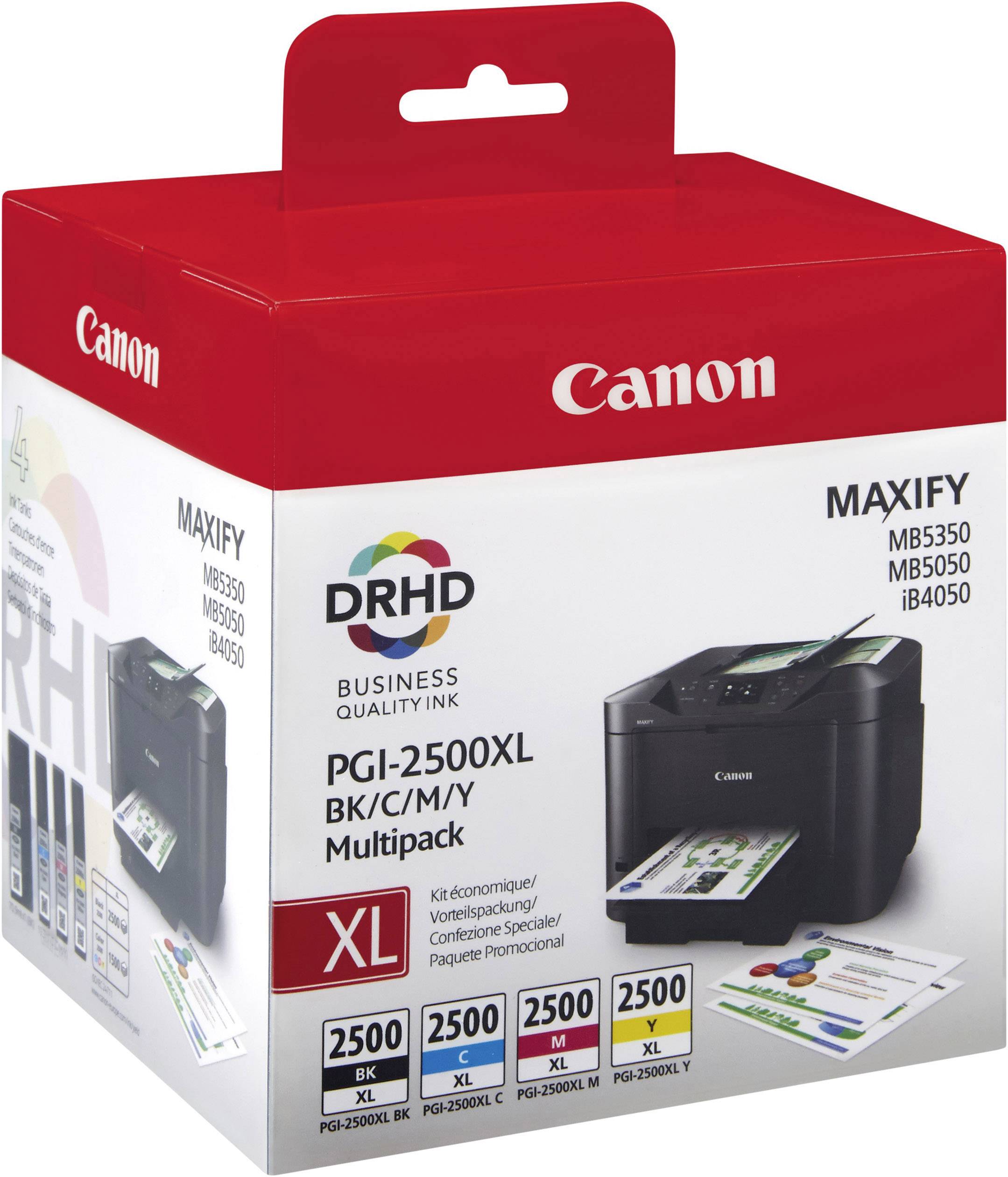 Canon Ink PGI-2500BKCMY XL originál kombinované balenie čierna, zelenomodrá, purpurová, žltá 9254B004 atramenty