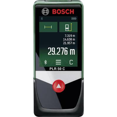Bosch Home and Garden PLR 50 C laserový diaľkomer Kalibrované podľa (ISO) dotyková obrazovka, Bluetooth, dokumentárna ap