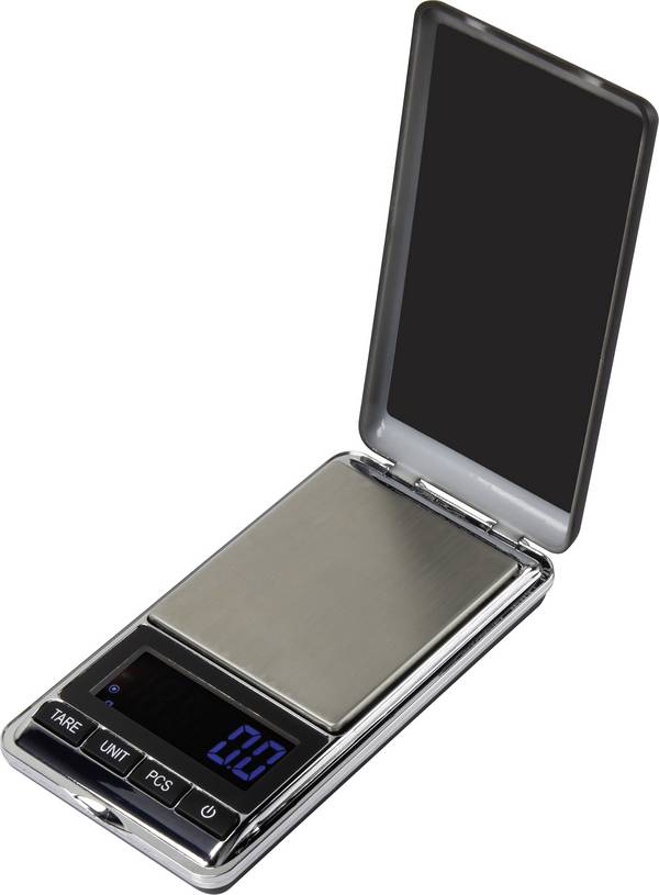 Basetech  vrecková váha  Max. váživosť 500 g Rozlíšenie 0.1 g  strieborná