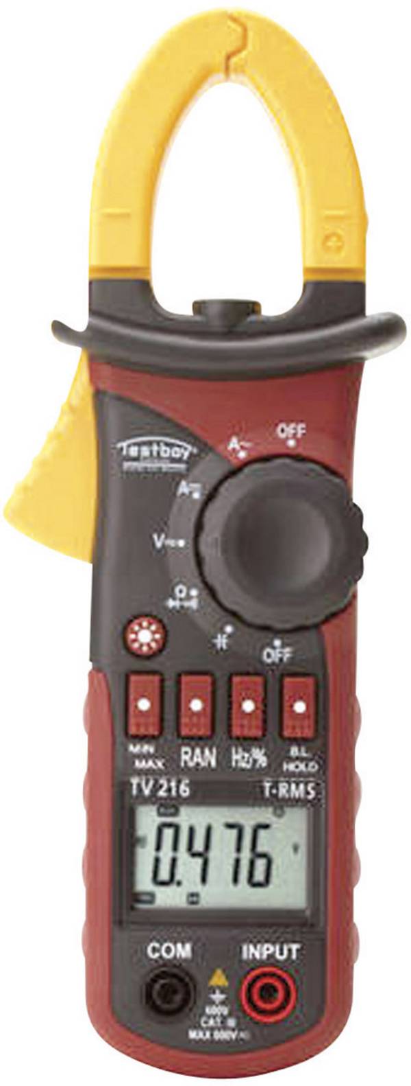 Testboy TV 216N digitálne/y prúdové kliešte, ručný multimeter, CAT III 600 V, Displej (counts): 6600