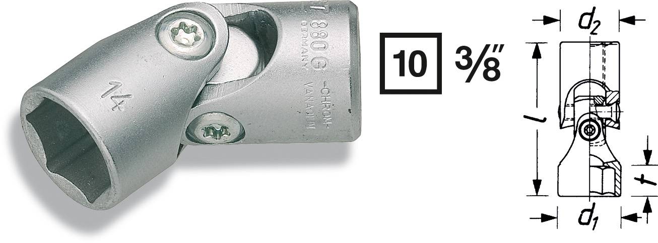 Hazet 880G-19 Kniegewrichtsleutelinzet 3/8 (10 mm) afbeelding