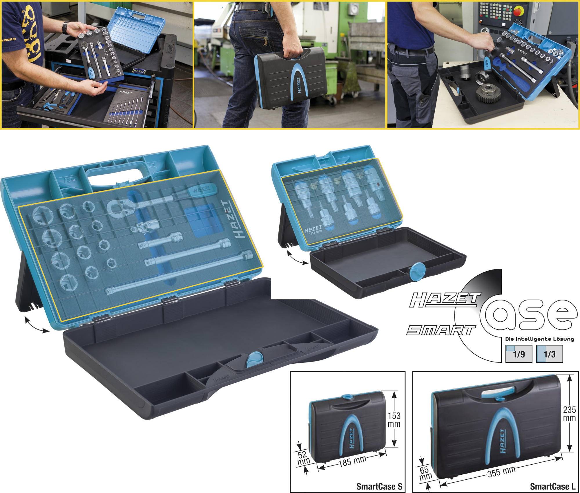 Hazet 165-L Verktygslåda (tom) ABS plast Blå, Svart
