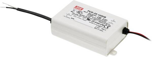 MEAN WELL PCD-25-700B LED driver  konštantný prúd 25 W 0.7 A 24 - 36 V/DC stmievateľný, PFC spínacie obvod, ochrana proti prepätiu, montáž na nehorľavom povrchu