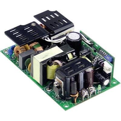 Doska plošných spojov s elektronickými komponentmi ako kondenzátormi a transformátormi na zelenom podklade.