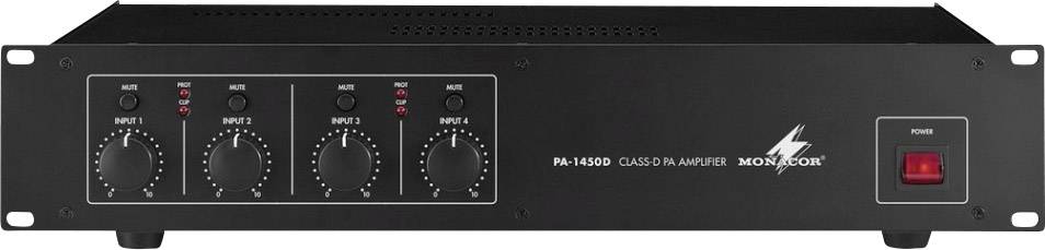 Monacor PA-1450D Amplificatore PA 50 W 4 canali