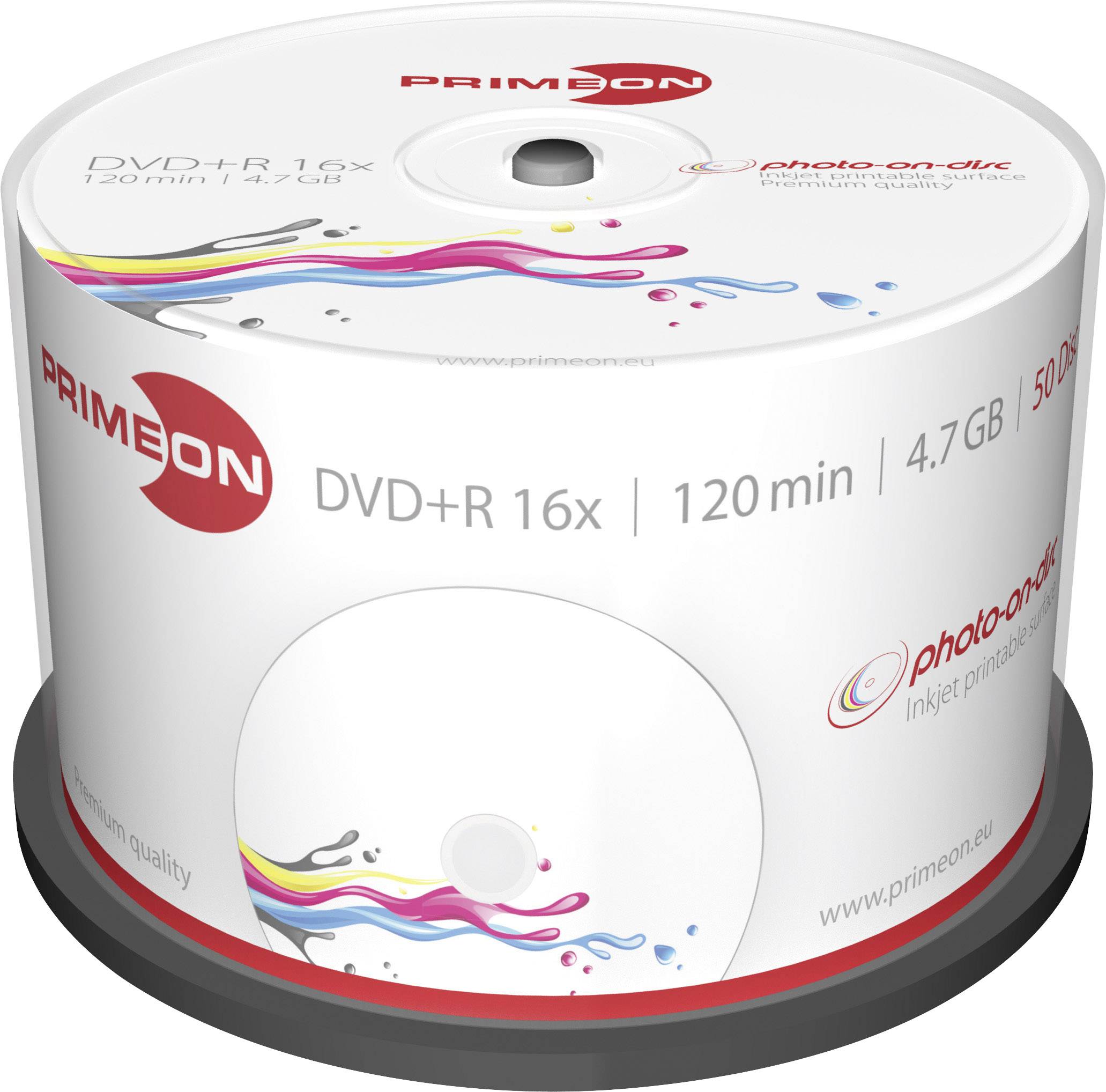 Primeon 2761226 DVD+R disc 4.7 GB 50 stk Spindel Kan forsynes med print