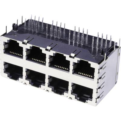 econ connect 3022S4 Dvojpodlažný multiport 8 x RJ45 3022S4 zásuvka, vstavateľná horizontálna Počet pólov 8P8C kov 1 ks