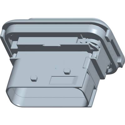 3D zobrazenie obdĺžnikového konektora so zaoblenými rohmi, vhodného pre elektronické aplikácie.
