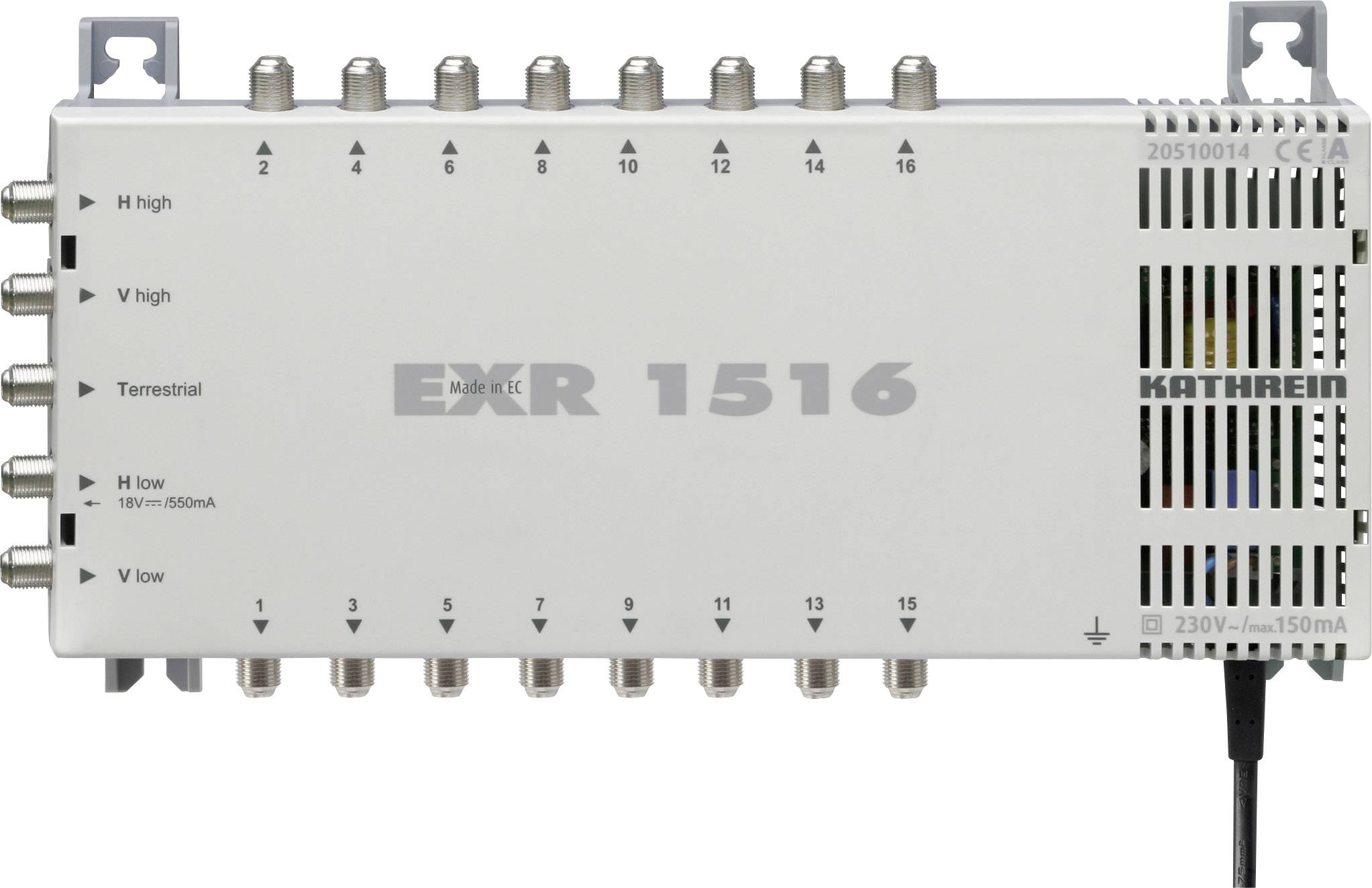 Kathrein EXR 1516 SAT multiswitch Ingressi (Multiswitch): 5 (4 satellitare / 1 terrestre) Numero utenti: 16